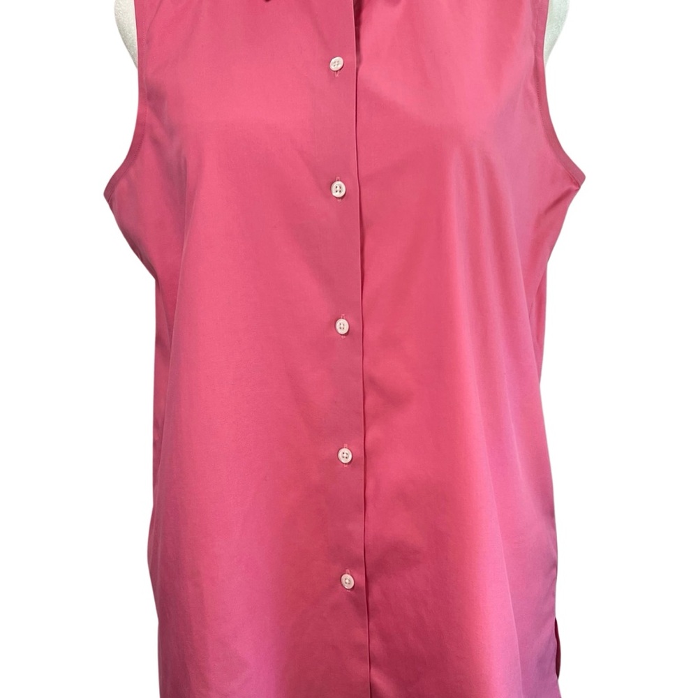 Talbots Sleeveless Pink Button-Up Top